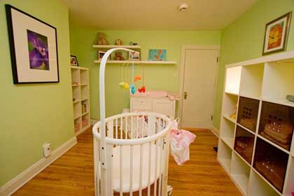 浅绿色婴儿房效果图