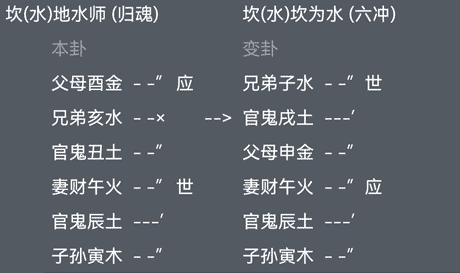 六爻占卜疾病得地水师变坎为水